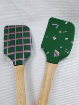 Opalhouse 2pk Silicone Spatulas With Rubber Wood Handles Green BPA Free image 3