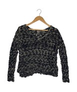 Free People Sweater Womens S High Low Open Knit V Neck Linen Cotton Blue... - €21,22 EUR