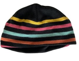 Target Colorful Striped Black Knit Cap  - £4.71 GBP