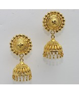 18k gold TRADITIONAL diamond cut drop earring thai #45 - £734.58 GBP