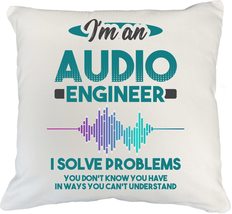 Make Your Mark Design Audio Engineer White Pillow Cover for Sound Engineers &amp; Te - £19.46 GBP+
