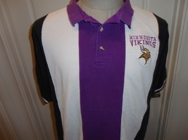 Vtg 90&#39;s Embroidered Cadre Minnesota Viking NFL Polo Shirt Adult L Colorblock - £27.65 GBP