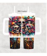40 oz Skull Mushroom insulated Tumbler like the Stanley Quencher - $41.58