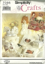 Simplicity Sewing Pattern 7086 Bridal Accessories Doll Cake Topper Pew Bow New - £7.82 GBP