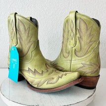 Lane LEXINGTON Womens Cowboy Booties 8.5 Green Leather Western Cowgirl Boots - $183.15