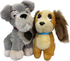 Disney Store Lady And The Tramp II Scamp Plush Vintage Lady Disney World LOT 2 - £23.58 GBP