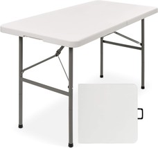 Best Choice Products 4Ft Plastic Folding Table, Indoor Outdoor Heavy Duty, White - £60.29 GBP