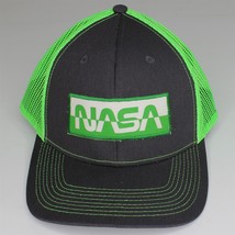 NASA Men&#39;s Snapback Trucker Hat Neon Green &amp; Black - £10.47 GBP