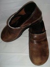 Dansko Professional Clogs 40 Shoes Antique Brown Oiled Leather  - £25.21 GBP