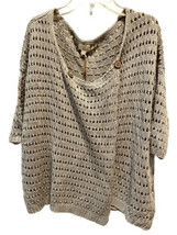 Listicle Medium Dolman Sleeve Shrug Open Knit Sweater Wrap Cottagecore Gray - £17.22 GBP