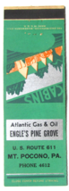 Engle&#39;s Pine Grove Atlantic Gas &amp; Oil - Mt. Pocono, Pennsylvania Matchbo... - £1.39 GBP