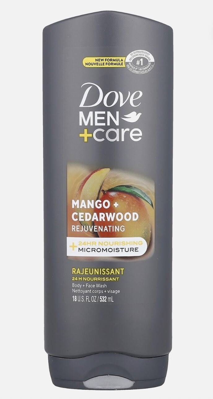 Dove Men+Care 24H Body Wash, Rejuvenating, Mango + Cedarwood, 18 Fl. Oz. - $19.95