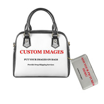 Smiley Cheshire Cat Print Women Leather Shoulder Handbag with Wallet Ladies Casu - £61.02 GBP
