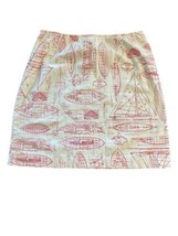 Ann Taylor Short White &amp; Pink Boat Skirt Stretch Size 10 - £10.65 GBP