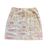 Ann Taylor Short White &amp; Pink Boat Skirt Stretch Size 10 - £10.64 GBP