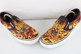 Vintage Vans Mens Mens 11.5 Distressed Skeleton Fire Flames Slip On Shoe... - $98.95