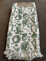 Ladinne Set of 2 St. Patrick&#39;s Day Oversized Kitchen Towels Shamrocks Green  New - £13.50 GBP