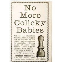 Davidson Rubber Nipple Colick Baby 1897 Advertisement Victorian Medical ... - $19.99