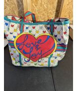 Brighton Love &amp; Joy Canvas Tote Bag Shoulder Handbag NWT - €29,82 EUR