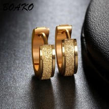 BOAKO Small Hoop Earrings Stainless Steel Piercing Round Huggies Earring For Wom - £7.37 GBP