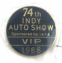 Vintage 1988 74th Indy Auto Show VIP Pin Badge Indianapolis Indiana Car ... - $18.47