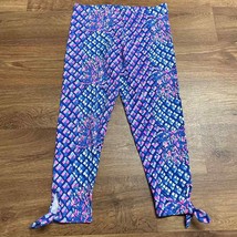 Lilly Pulitzer Girls Maia Crop Leggings Blue Pink Diamond NWOT Size XL/1... - $31.68