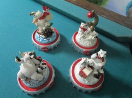 COCA COLA POLAR BEARS ADVERTISING FIGURINES IN CRYSTAL DOME PICK1 - £37.56 GBP