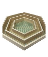 Wooden Hexagon Nesting Trays Set of 3 NEW - $32.53 CAD