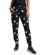 Terez Women&#39;s Silver Star Foil Printed Black Joggers Sz XS, NWT - €59,89 EUR