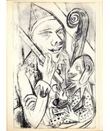 Original 1920 Lithograph MAX BECKMANN &quot;Pierrot and Mask&quot; Ed. 600 - $1,091.25