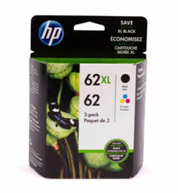 HP 62XL Black &amp; HP 62 Tri-Color Ink Cartridges N9H67FN C2P05AN C2P06AN E... - $99.98