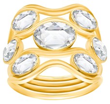 Swarovski Fragment Wide Gold-Tone Crystals Womens Ring Size 7/55 - 5224894 - $64.34