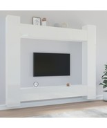 8 Piece TV Cabinet Set High Gloss White Engineered Wood - £327.73 GBP