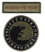 in Odin We Trust Viking God Wolf in God Viking Patch [Hook Fastener Backing] - $12.95