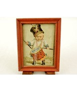 Clark&#39;s Spool Cotton &quot;Hard To Beat&quot; Print, Drummer Baby, Vintage Wood Frame - $27.12 CAD