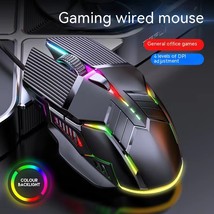 Wired Mouse 6D Colorful Dazzling E-sports Games Office Mute Luminous Mouse - £11.55 GBP+