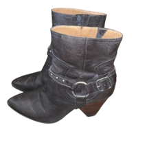 Lucky Brand Majoko Gray Leather Mid Calf Harness Moto Boots Size US 6.5M... - £22.12 GBP
