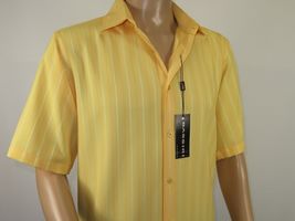 Men Short Sleeve Sport Shirt BASSIRI Light Weight Soft Microfiber 48201 Yellow image 4