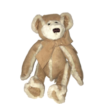 Bath &amp; Body works suede brown tan cream gingerbread teddy bear plush 8"-9" - $6.85
