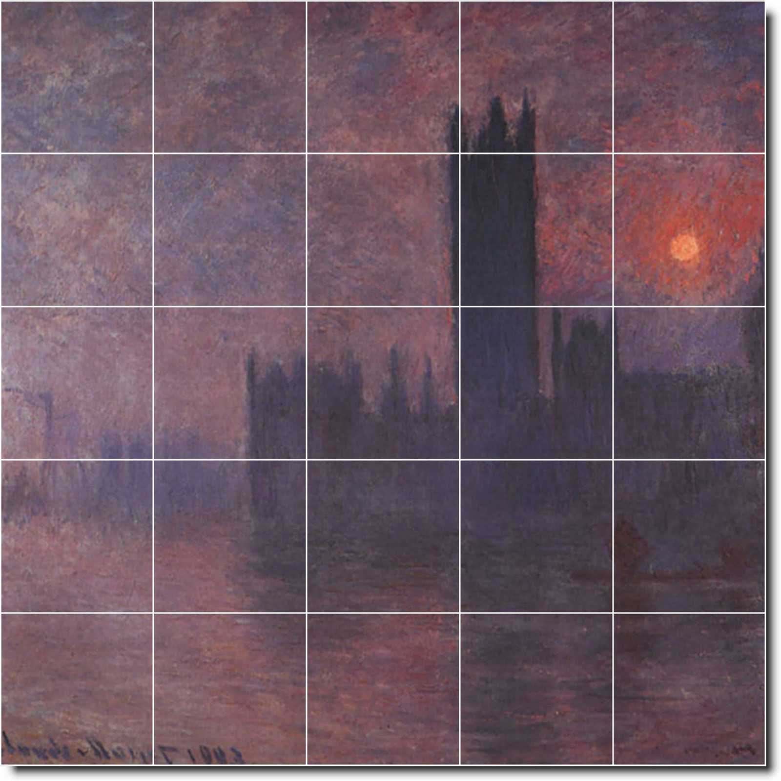 Monet claude london houses of parliament at sunset 5x5