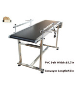 1 PC Double Guardrails 59&quot;L×15.7&quot; W PVC Belt Conveyor Machine 110V 120W ... - $961.48 CAD