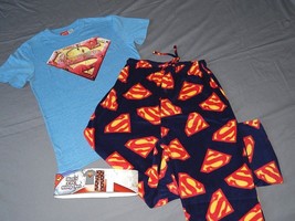 Men&#39;s Pajamas Superman Size Small Blue NEW Lounge Sleep Pants T-Shirt DC Comics - £26.54 GBP