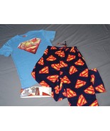 Men&#39;s Pajamas Superman Size Small Blue NEW Lounge Sleep Pants T-Shirt DC... - £26.05 GBP