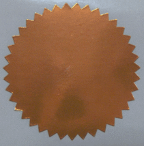 Shiny Copper Foil Notary &amp; Certificate Seals, 2 Inch Burst, Roll of 100 ... - $14.75