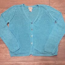 Vintage Sigrid Olsen Sport women's sz XS x-small teal blue cardigan swea... - $44.00