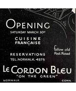 Le Cordon Bleu Restaurant 1929 Advertisement Connecticut Golf Club DWAA22 - €21,45 EUR