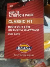 DICKIES KP969 Girls(Juniors) Boot Leg Stretch Pants Black Size 17 NWT - £19.65 GBP
