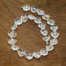 Crystal Quartz Smooth Side Heart Beads 9 inch Briolette Natural Loose Gemstone - £5.05 GBP