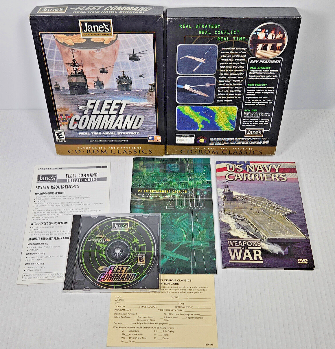 Jane's Fleet Command PC CD-ROM EA Electronic Arts CIB Complete in box Bonus DVD - £10.91 GBP