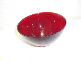 Orefors Sweden  6 1/4&quot; Ruby Red Fuga Bowl signed by Sven Palmquist - $35.59